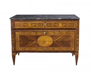 Louis XVI chest of drawers in marble, 18th century